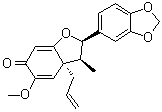 (2R,3S,3aS)-2-(1,3-Benzodioxol-5-yl)-3,3a-dihydro-5-methoxy-3-methyl-3a-(2-propen-1-yl)-6(2H)-benzofuranone molecular structure (CAS 57457-99-5)