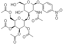 4-Nitrophenyl 2-(acetylamino)-2-deoxy-3-O-(2,3,4,6-tetra-O-acetyl-beta-D-galactopyranosyl)-beta-D-glucopyranoside molecular structure (CAS 57467-12-6)
