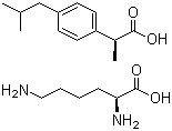structure of CAS# 57469-77-9, Ibuprofen lysine;L-Lysine mono[4-isobutyl-alpha-methylbenzeneacetate]