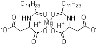 (T-4)-Bis[N-(1-oxododecyl)-L-aspartato(2-)-N,O1]magnesate(2-) dihydrogen molecular structure (CAS 57522-57-3)