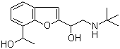 结构式 CAS# 57704-16-2, 1'-羟基丁呋洛尔; 2-(叔丁基氨基)-1-[7-(1-羟乙基)-1-苯并呋喃-2-基]乙醇