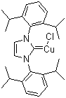 [1,3-Bis(2,6-diisopropylphenyl)imidazol-2-ylidene]copper chloride molecular structure (CAS 578743-87-0)