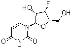 structure of CAS# 57944-13-5, 3'-Deoxy-3'-fluorouridine;1-(3-Deoxy-3-fluoro-beta-D-ribofuranosyl)uracil