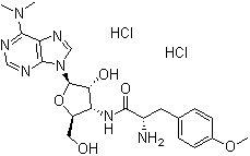 结构式 CAS# 58-58-2, 嘌呤霉素二盐酸盐