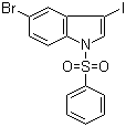structure of CAS# 582305-43-9, 5-Bromo-3-iodo-1-(phenylsulfonyl)indole