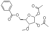 3-O-Methyl-alpha-D-ribofuranose 1,2-diacetate 5-benzoate molecular structure (CAS 58800-57-0)