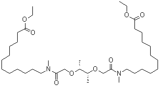 结构式 CAS# 58801-34-6, (-)-(R,R)-N,N'-[二(11-乙氧羰基)十一烷基]-N,N',4,5-四甲基-3,6-二氧代辛烷二酰胺