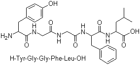 structure of CAS# 58822-25-6, [Leu5]Enkephalin;[5-Leucine]Enkephalin; N-[N-[N-(N-L-tyrosylglycyl)glycyl]-L-phenylalanyl]-L-leucine
