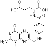 structure of CAS# 59-30-3, Folic acid;N-4-[(2-Amido-4-oxo-1,4-dihydro-6-terene)methylamino]benzoyl-L-glutamic acid; Vitamin B; Vitamin B11; Vitamin BC; Vitamin M; L-Pteroylglutamic acid; PGA