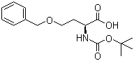 结构式 CAS# 59408-74-1, N-叔丁氧羰基-O-苄基-L-高丝氨酸
