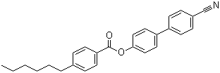 structure of CAS# 59443-81-1, 4-Cyanobiphenyl-4'-hexylbenzoate;4-Hexylbenzoic acid 4'-cyano[1,1'-biphenyl]-4-yl ester