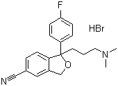 Citalopram hydrobromide molecular structure (CAS 59729-32-7)