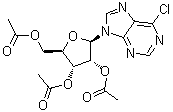 structure of CAS# 5987-73-5, 2',3',5'-Tri-O-acetyl-6-chloronebularine;6-Chloro-9-(2,3,5-tri-O-acetyl-beta-D-ribofuranosyl)purine; 6-Chloro-9-(2',3',5'-tri-O-acetyl-beta-D-ribofuranosyl)purine; NSC 281799