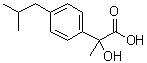 structure of CAS# 60057-62-7, alpha-Hydroxy-alpha-methyl-4-(2-methylpropyl)benzeneacetic acid;2-(4-Isobutylphenyl)-2-hydroxypropionic acid; 2-(p-Isobutylphenyl)-2-hydroxypropionic acid; 2-(p-Isobutylphenyl)lactic acid; 2-Hydroxy-2-(4-isobutylphenyl)propionic acid