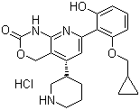 7-[2-(Cyclopropylmethoxy)-6-hydroxyphenyl]-1,4-dihydro-5-[(3S)-3-piperidinyl]-2H-pyrido[2,3-d][1,3]oxazin-2-one hydrochloride  molecular structure (CAS 600734-06-3)