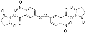 structure of CAS# 60129-38-6, 3,3'-Dithiobis[6-nitrobenzoic acid] bis(succinimide) ester;3,3'-Dithiobis[6-nitrobenzoic acid] 1,1'-bis(2,5-dioxo-1-pyrrolidinyl) ester; 1,1'-[Dithiobis[(6-nitro-3,1-phenylene)carbonyloxy]]bis-2,5-pyrrolidinedione
