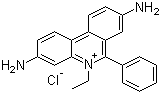 structure of CAS# 602-52-8, 3,8-Diamino-5-ethyl-6-phenylphenanthridinium chloride;2,7-Diamino-9-phenyl-10-ethylphenanthridinium chloride