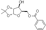 1,2-O-(异丙亚基)-alpha-D-呋喃木糖 5-苯甲酸酯分子结构 (CAS 6022-96-4)