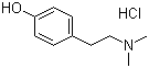 structure of CAS# 6027-23-2, Hordenine hydrochloride;2-(4-Hydroxyphenyl)-N,N'-dimethylethylamine hydrochloride; 4-[2-(Dimethylamino)ethyl]phenol hydrochloride
