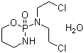 structure of CAS# 6055-19-2, Cyclophosphamide monohydrate;N,N-Bis(beta-chloroethyl)-N',O-propylenephosphoric acid ester amide monohydrate; N,N-bis(2-chloroethyl)tetrahydro-2H-1,3,2-oxazaphosphorin-2-amine 2-oxide monohydrate; Bis(2-chloroethyl)phosphoramide cyclic propanolamide ester monohydrate