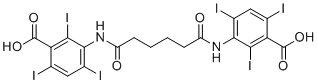 structure of CAS# 606-17-7, Iodipamide;3-[[6-(3-carboxy-2,4,6-triiodoanilino)-6-oxohexanoyl]amino]-2,4,6-triiodobenzoic acid