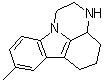 structure of CAS# 60762-57-4, Pirlindole;2,3,3a,4,5,6-Hexahydro-8-methyl-1H-pyrazino[3,2,1-jk]carbazole