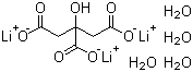 Trilithium citrate tetrahydrate molecular structure (CAS 6080-58-6)