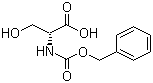 结构式 CAS# 6081-61-4, N-苄氧羰基-D-丝氨酸