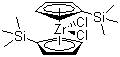 双(三甲基硅基环戊二烯)二氯化锆分子结构 (CAS 60938-59-2)