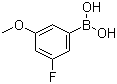 结构式 CAS# 609807-25-2, 3-氟-5-甲氧基苯硼酸