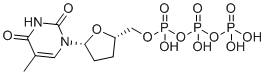 2',3'-双脱氧胸苷三磷酸分子结构 (CAS 611-60-9)