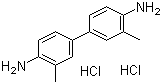 structure of CAS# 612-82-8, 3,3'-Dimethylbenzidine dihydrochloride;o-Tolidine dihydrochloride; 4,4'-Bianisidine dihydrochloride; 4,4'-Diamino-3,3'-dimethylbiphenyl dihydrochloride