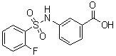 结构式 CAS# 612041-66-4, 3-[[(2-氟苯基)磺酰基]氨基]苯甲酸