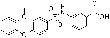 3-[[[4-(2-Methoxyphenoxy)phenyl]sulfonyl]amino]benzoic acid molecular structure (CAS 612044-42-5)