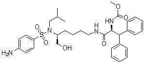 结构式 CAS# 612547-11-2, PL 100; N-[(1S)-1-[[[(5S)-5-[[(4-氨基苯基)磺酰基](2-甲基丙基)氨基]-6-羟基己基]氨基]羰基]-2,2-二苯基乙基]氨基羧酸甲酯