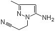 structure of CAS# 61255-82-1, 3-(5-Amino-3-methyl-1H-pyrazol-1-yl)propanenitrile