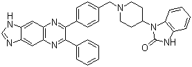 structure of CAS# 612847-09-3, Akti-1/2;Akt Inhibitor VIII; 1,3-Dihydro-1-[1-[[4-(6-phenyl-1H-imidazo[4,5-g]quinoxalin-7-yl)phenyl]methyl]-4-piperidinyl]-2H-benzimidazol-2-one