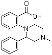 structure of CAS# 61338-13-4, 1-(3-Carboxypyrid-2-yl)-2-phenyl-4-methyl-piperazine;1-(3-Carboxy-2-pyridyl)-4-methyl-2-phenylpiperazine; 2-(4-Methyl-2-phenyl-1-piperazinyl)-3-pyridinecarboxylic acid