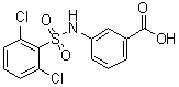 结构式 CAS# 613658-25-6, 3-[[(2,6-二氯苯基)磺酰基]氨基]苯甲酸