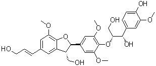 (1S,2R)-2-[4-[(2R,3S)-2,3-二氢-3-(羟基甲基)-5-[(1E)-3-羟基-1-丙烯-1-基]-7-甲氧基-2-苯并呋喃基]-2,6-二甲氧基苯氧基]-1-(4-羟基-3-甲氧基苯基)-1,3-丙二醇分子结构 (CAS 613684-55-2)