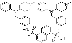 structure of CAS# 6153-33-9, Mebhydrolin napadisylate;Mebhydroline 1,5-naphthalenedisulfonate salt; 3-Methyl-9-benzyl-1,2,3,4-tetrahydrocarbolymnaphthalyn-1,5-disulphonate
