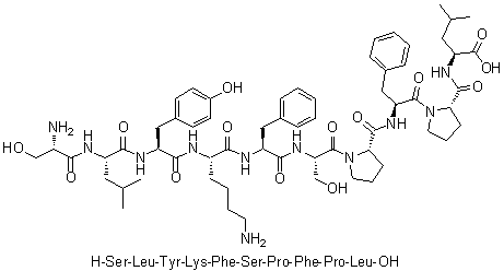 L-Seryl-L-leucyl-L-tyrosyl-L-lysyl-L-phenylalanyl-L-seryl-L-prolyl-L-phenylalanyl-L-prolyl-L-leucine molecular structure (CAS 616208-88-9)