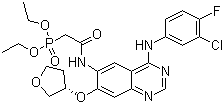 P-[2-[[4-[(3-Chloro-4-fluorophenyl)amino]-7-[[(3S)-tetrahydro-3-furanyl]oxy]-6-quinazolinyl]amino]-2-oxoethyl]phosphonic acid diethyl ester molecular structure (CAS 618061-76-0)