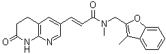 structure of CAS# 620175-39-5, (2E)-N-Methyl-N-[(3-methyl-2-benzofuranyl)methyl]-3-(5,6,7,8-tetrahydro-7-oxo-1,8-naphthyridin-3-yl)-2-propenamide;AFN 1252; API 1252; Debio 1452