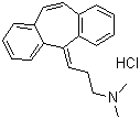 structure of CAS# 6202-23-9, Cyclobenzaprine hydrochloride;5-(3-Dimethylaminopropylidene)dibenzo[a,e]cycloheptatriene hydrochloride