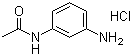 结构式 CAS# 621-35-2, N-乙酰基-1,3-苯二胺盐酸盐; 间氨基乙酰苯胺盐酸盐