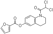 结构式 CAS# 62265-68-3, 喹法米特; 1-(二氯乙酰基)-6-(2-呋喃甲酰氧基)-1,2,3,4-四氢喹啉