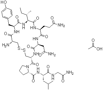 Oxytocin acetate (salt) molecular structure (CAS 6233-83-6)