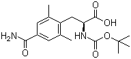 structure of CAS# 623950-02-7, 4-(Aminocarbonyl)-N-[(1,1-dimethylethoxy)carbonyl]-2,6-dimethyl-L-phenylalanine;N-(tert-Butoxycarbonyl)-4-carbamoyl-2,6-dimethyl-L-phenylalanine
