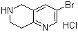 结构式 CAS# 625100-00-7, 3-溴-5,6,7,8-四氢-1,6-萘啶盐酸盐